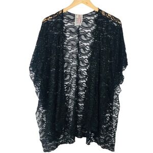 MAUVE Lace Open Front Kimono